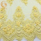 เสื้อผ้าคลาสสิก 3D ปักลายดอกไม้ลูกปัด 135 ซม. กว้าง 80％ Nylon