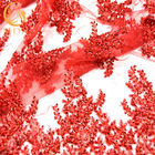 1 Yard Glitter Lace Fabric / ตกแต่งเลื่อมสีแดงสำหรับงานปาร์ตี้