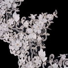 สวยงาม 3D ดอกไม้ลูกไม้ตัดผ้าตาข่ายปักตกแต่ง 20％ Polyester